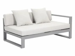 MYLIA Salón de jardín de aluminio con Sofá rinconera y mesa de centro - Taupe - MOLOKAI de