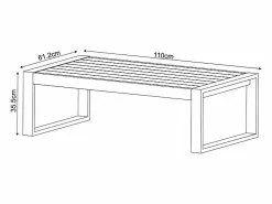 MYLIA Salón de jardín de aluminio con Sofá rinconera y mesa de centro - Taupe - MOLOKAI de
