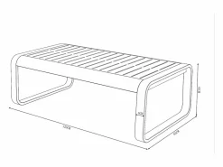 MYLIA Salón de jardín de aluminio: 1 sofá de 3 plazas y 1 mesa de centro - con cojines beige - LOMIA de