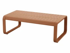 MYLIA Salón de jardín de aluminio: 1 sofá de 3 plazas y 1 mesa de centro - con cojines beige - LOMIA de