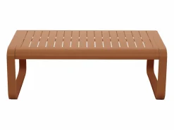 MYLIA Salón de jardín de aluminio: 1 sofá de 3 plazas y 1 mesa de centro - con cojines beige - LOMIA de