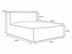 Online Salón de jardín de tela 4 plazas: 1 sofá, 1 Chaise longue y un puf - Terracotta - NOUMARA de Conjunto Sofá Y Sillón