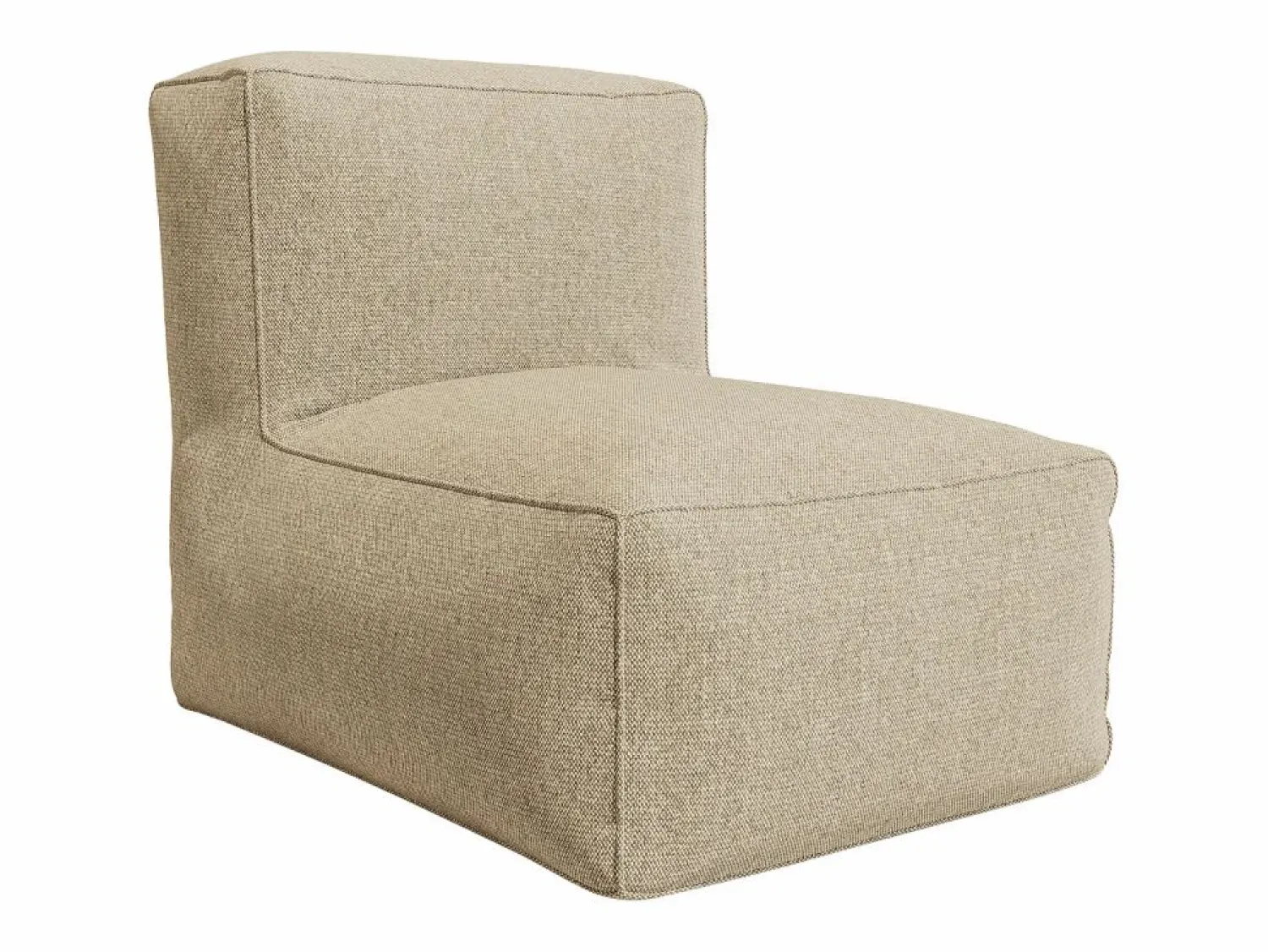 Best MYLIA Salón de jardín de tela - 1 sillón 1 esquinero 1 Chaise longue 1 puf - NOUMARA de Beige