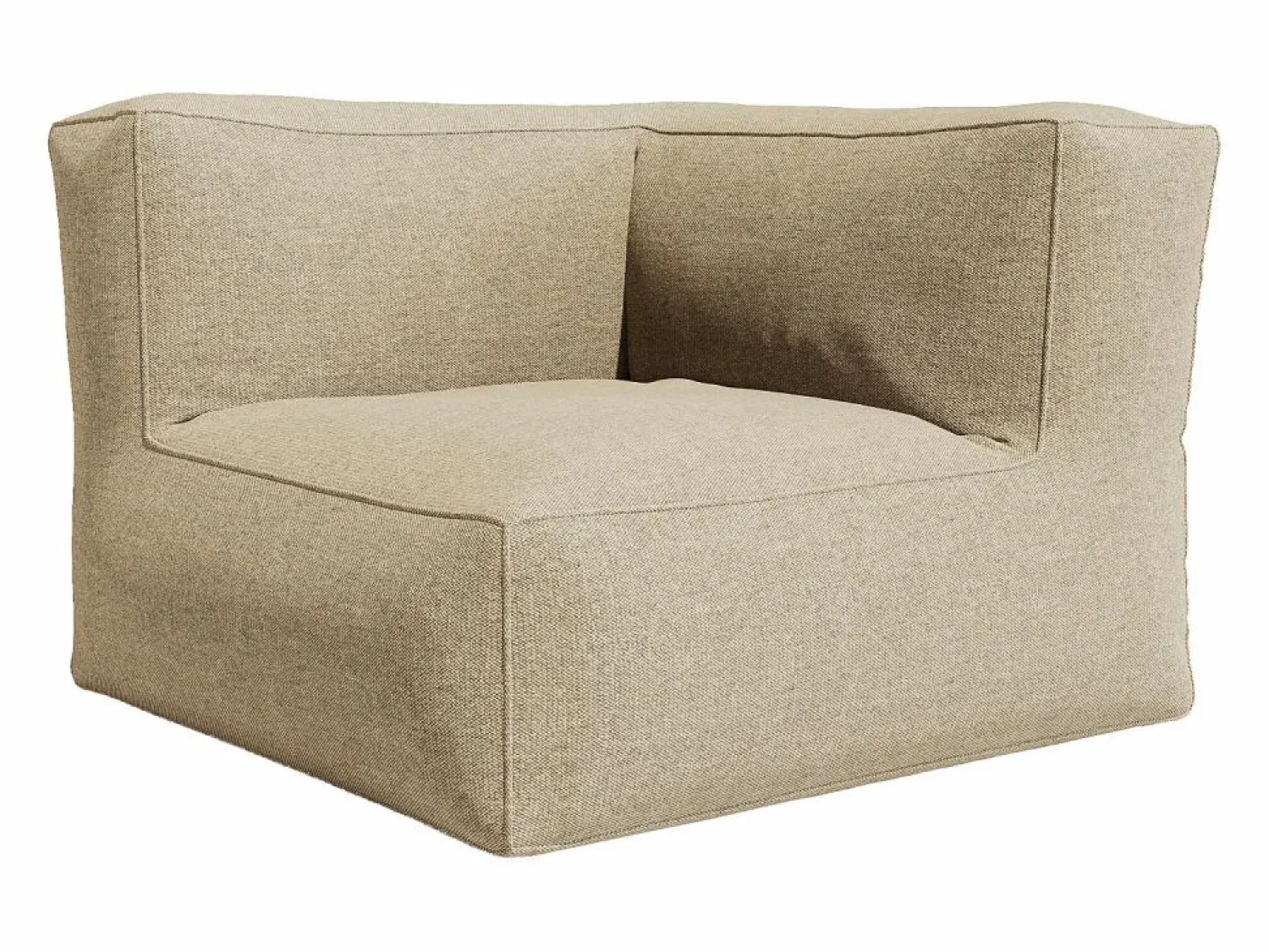 Best MYLIA Salón de jardín de tela - 1 sillón 1 esquinero 1 Chaise longue 1 puf - NOUMARA de Beige