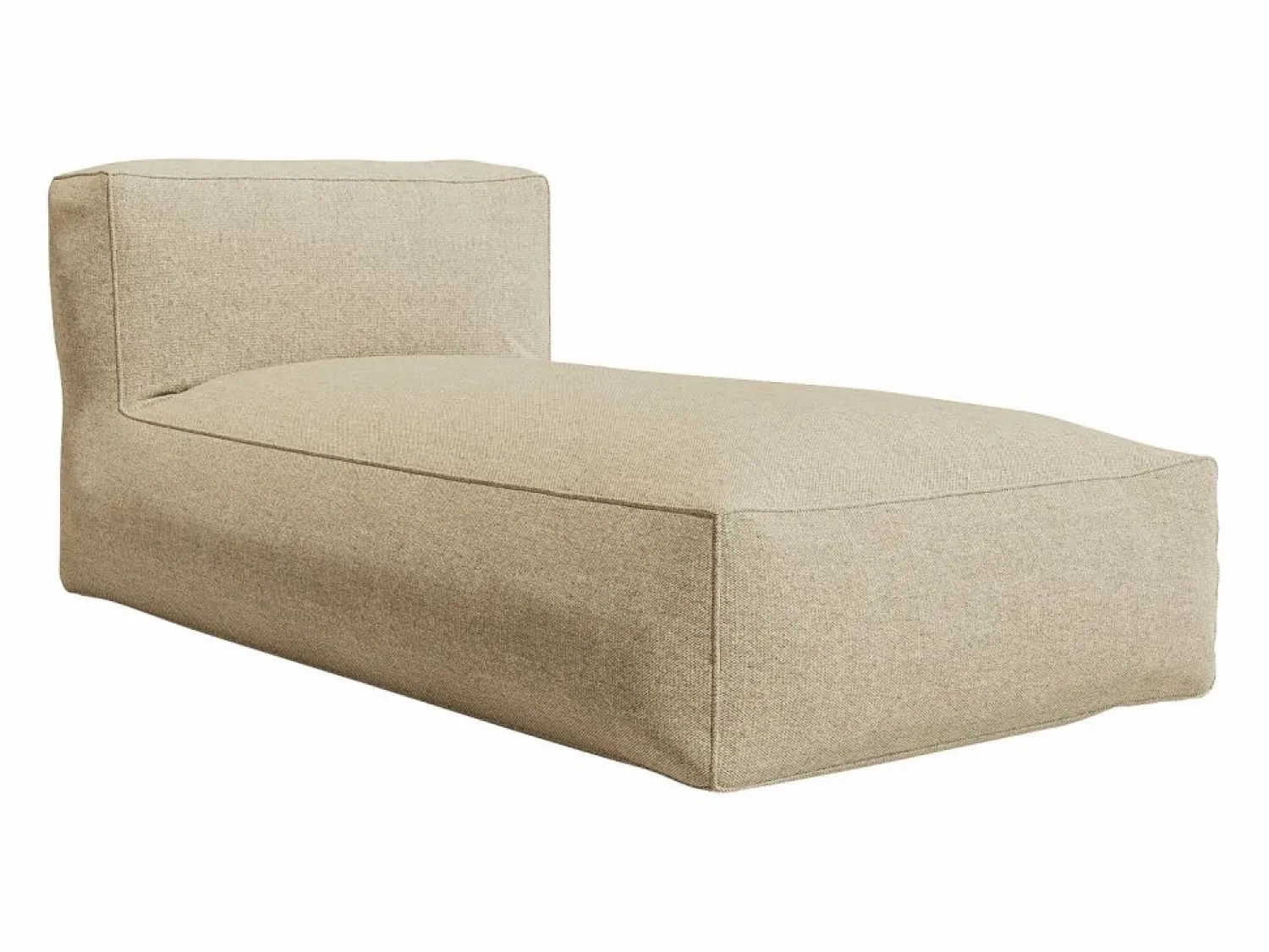 Best MYLIA Salón de jardín de tela - 1 sillón 1 esquinero 1 Chaise longue 1 puf - NOUMARA de Beige