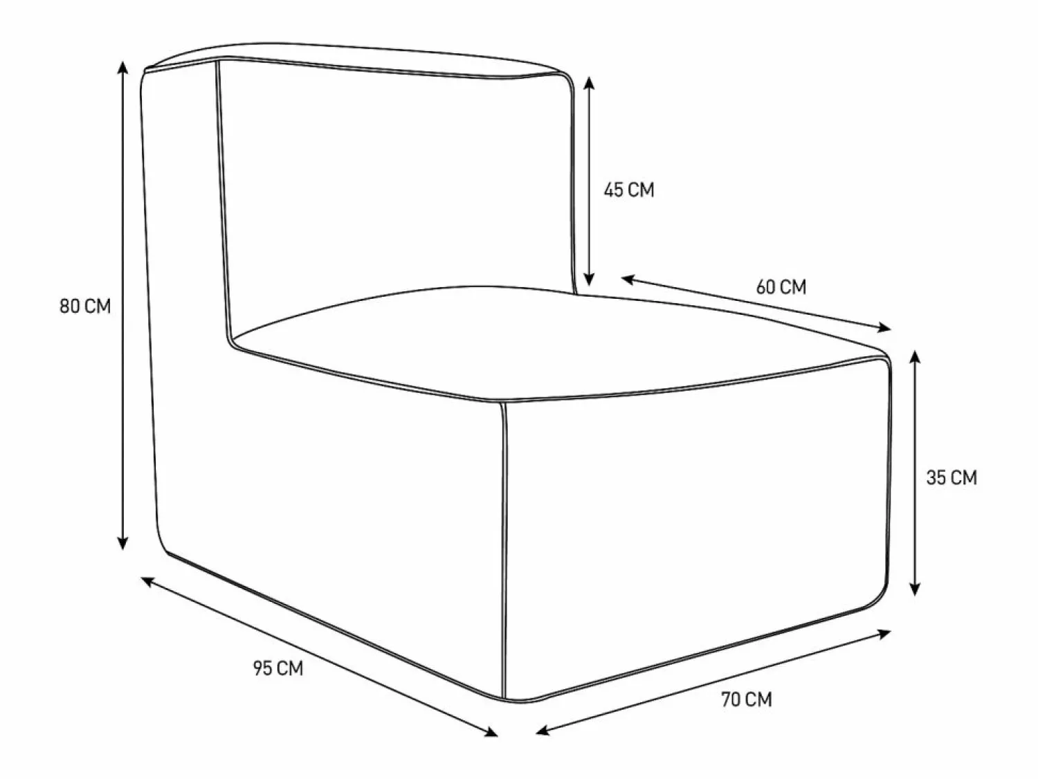 Best MYLIA Salón de jardín de tela - 1 sillón 1 esquinero 1 Chaise longue 1 puf - NOUMARA de Beige
