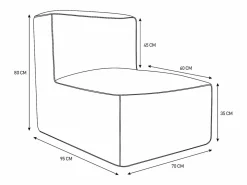 Salón de jardín de tela : 1 sofá, 2 sillones y un puf - NOUMARA de Conjunto Sofá Y Sillón