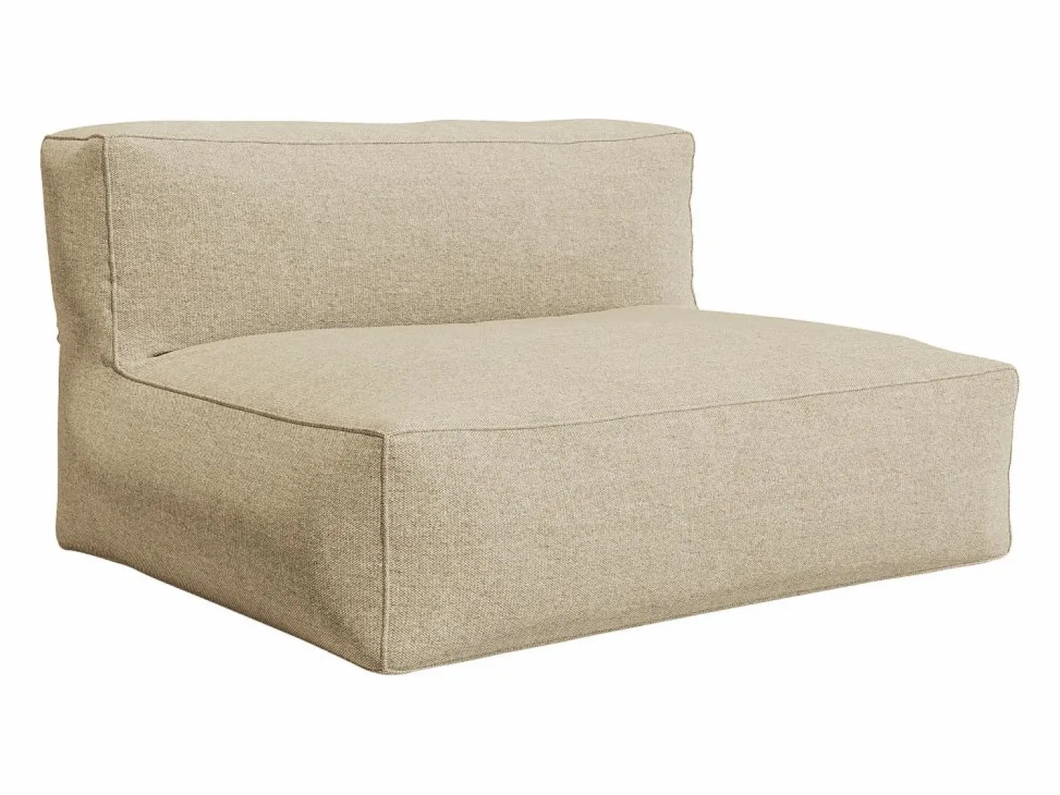 MYLIA Salón de jardín de tela para 4 personas: 1 sofá, 1 Chaise longue y un puf - - NOUMARA de