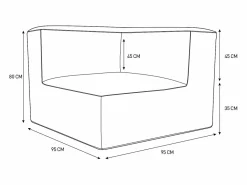 Sale Salón de jardín de tela : 1 sofá 1 sillón 1 esquinero 1 puff NOUMARA de Salones De Jardín|Conjunto Sofá Y Sillón