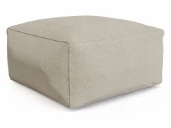 Best MYLIA Salón de jardín en tela bouclé 4 plazas: 1 sofá, 1 Chaise longue y un puf - - NOUMARA de Beige