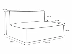 Best MYLIA Salón de jardín en tela bouclé 4 plazas: 1 sofá, 1 Chaise longue y un puf - - NOUMARA de Beige