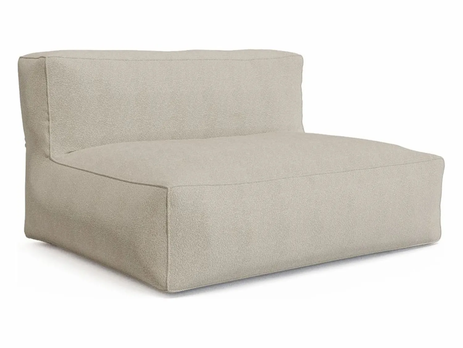Online Salón de jardín en tela bouclé 5 plazas: 1 sofá, 1 sillón, 1 rinconera y 1 puf - - NOUMARA de Salones De Jardín|Conjunto Sofá Y Sillón