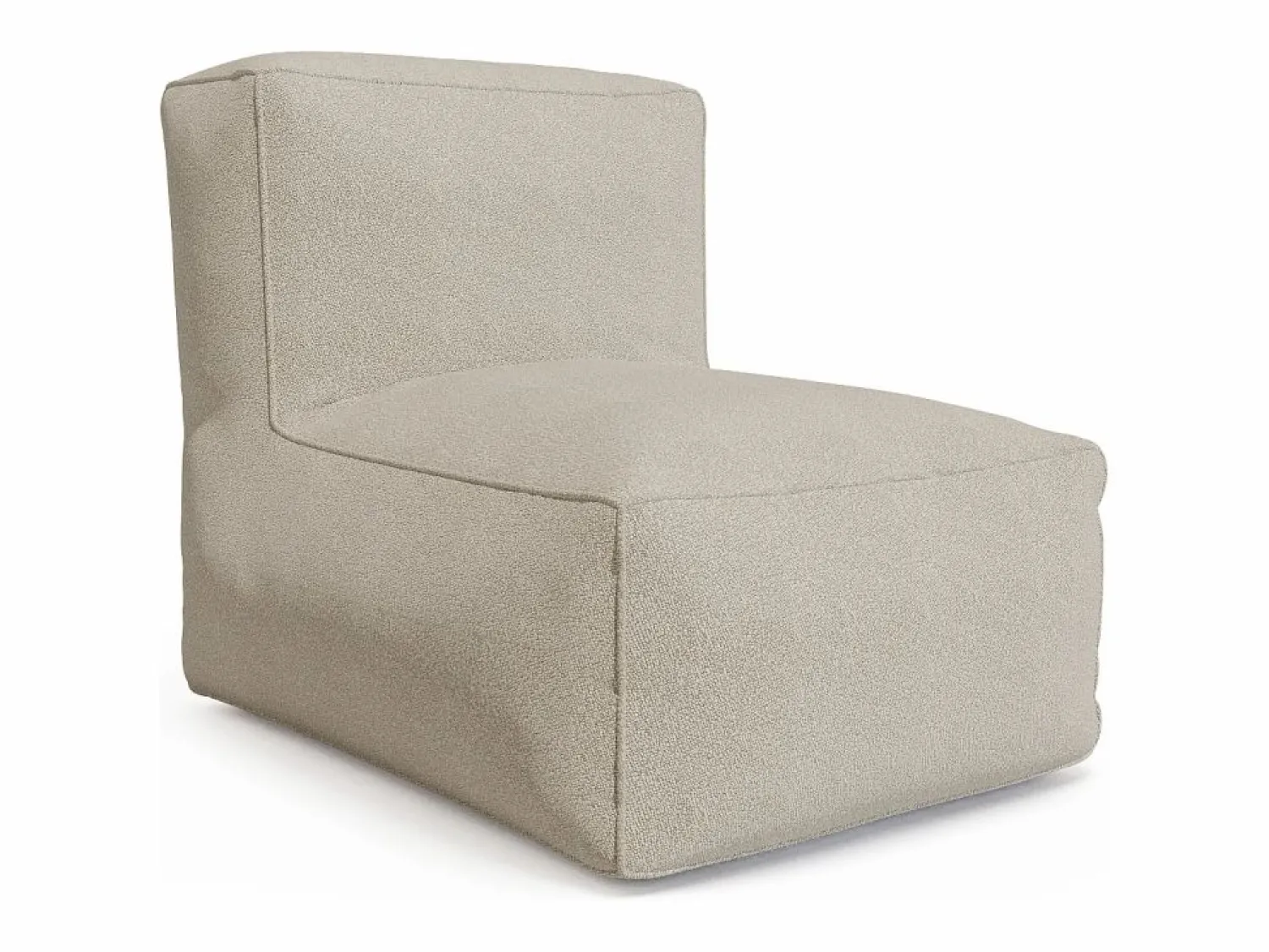 Online Salón de jardín en tela bouclé 5 plazas: 1 sofá, 1 sillón, 1 rinconera y 1 puf - - NOUMARA de Salones De Jardín|Conjunto Sofá Y Sillón