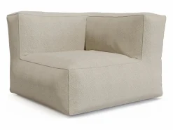 Sale Salón de jardín en tela bouclé 4 plazas: 1 sillón, 1 rinconera, 1 Chaise longue y 1 puf - - NOUMARA de Salones De Jardín|Conjunto Sofá Y Sillón
