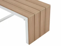 MYLIA Salón de jardín modular de aluminio: 2 sofás y una mesa de centro - con cojines beige - BAMBAÏA de