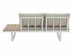 MYLIA Salón de jardín modular de aluminio: 2 sofás y una mesa de centro - con cojines beige - BAMBAÏA de