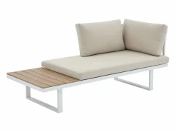 MYLIA Salón de jardín modular de aluminio: 2 sofás y una mesa de centro - con cojines beige - BAMBAÏA de