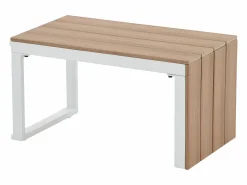 MYLIA Salón de jardín modular de aluminio: 2 sofás y una mesa de centro - con cojines beige - BAMBAÏA de