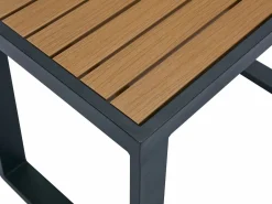 Hot MYLIA Salón de jardín modular de aluminio - Gris antracita con cojines beige - NOLLAY de Negro / Beige