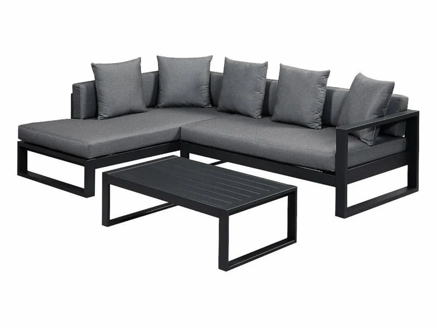 MYLIA Salón jardín sofá rinconera mesa centro Gris - MOLOKAI