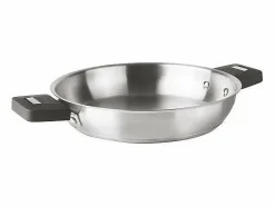 Lacor Sartén de acero inoxidable de 24 cm con mango desmontable y sistema Click & Lock - Colección COMBI de