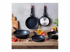Pyrex Sartén Óptima+ aluminio forjado negro/rojo Ø26 cm Transparente