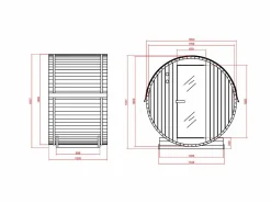 Sale Sauna de exterior 2 plazas, Ancho 185 x Prof. 120 x Alt. 190 cm, ISOKYRO Sauna De Exterior