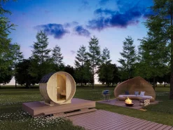 Sale Sauna de exterior 2 plazas, Ancho 185 x Prof. 120 x Alt. 190 cm, ISOKYRO Sauna De Exterior