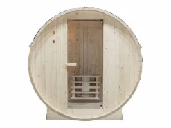 Discount VOGUE SAUNA Sauna de exterior de 6 plazas, Ancho 185 x Prof. 220 x Alt. 190 cm, ISOKYRO Color natural claro