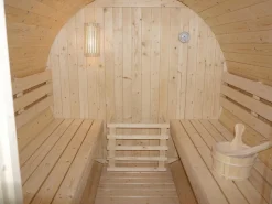 Discount VOGUE SAUNA Sauna de exterior de 6 plazas, Ancho 185 x Prof. 220 x Alt. 190 cm, ISOKYRO Color natural claro