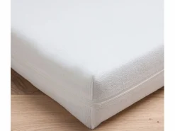 Discount Sábana bajera para bebé 60 x 120 cm con cremallera - 100% poliéster impermeable - Blanco Protector De Colchón