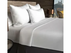 Clearance Soleil d'ocre Sábana de algodón 57 hilos 240x290 cm LISO Blanco