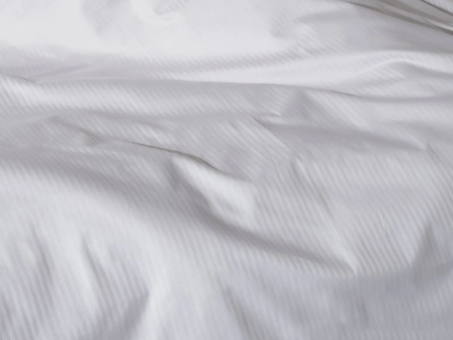 Discount Blanc avenue Sábana encimera satén de algodón rayas 94 hilos/cm² Blanco