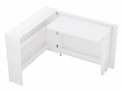 Best Hauss Spole Scrivania pieghevole su ruote con caricabatterie wireless - Finitura bianco lucido Blanco