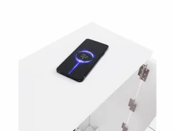 Best Hauss Spole Scrivania pieghevole su ruote con caricabatterie wireless - Finitura bianco lucido Blanco