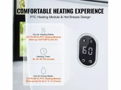 Secador de Toallas SucceBuy, Balde Calentador de Toallas 35L, Pantalla LED, Función Secado, Minutería,