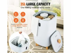 Secador de Toallas SucceBuy, Balde Calentador de Toallas 35L, Pantalla LED, Función Secado, Minutería,