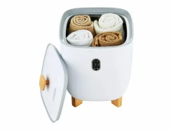 New Secador de Toallas SucceBuy, Balde Calentador de Toallas 25L, Pantalla LED, Calentamiento por el Fondo, Minutería, Blanco