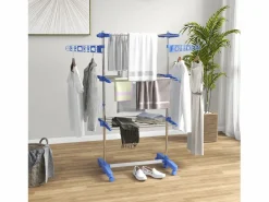 Online Secadora de ropa con ruedas, 3 niveles con alas laterales, acero, (142x55x152 cm) Perchero