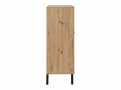 Clearance Vente-unique Secreter con 2 puertas y 3 cajones en MDF y metal, color natural - ERWIN Color natural claro