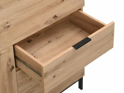 Clearance Vente-unique Secreter con 2 puertas y 3 cajones en MDF y metal, color natural - ERWIN Color natural claro
