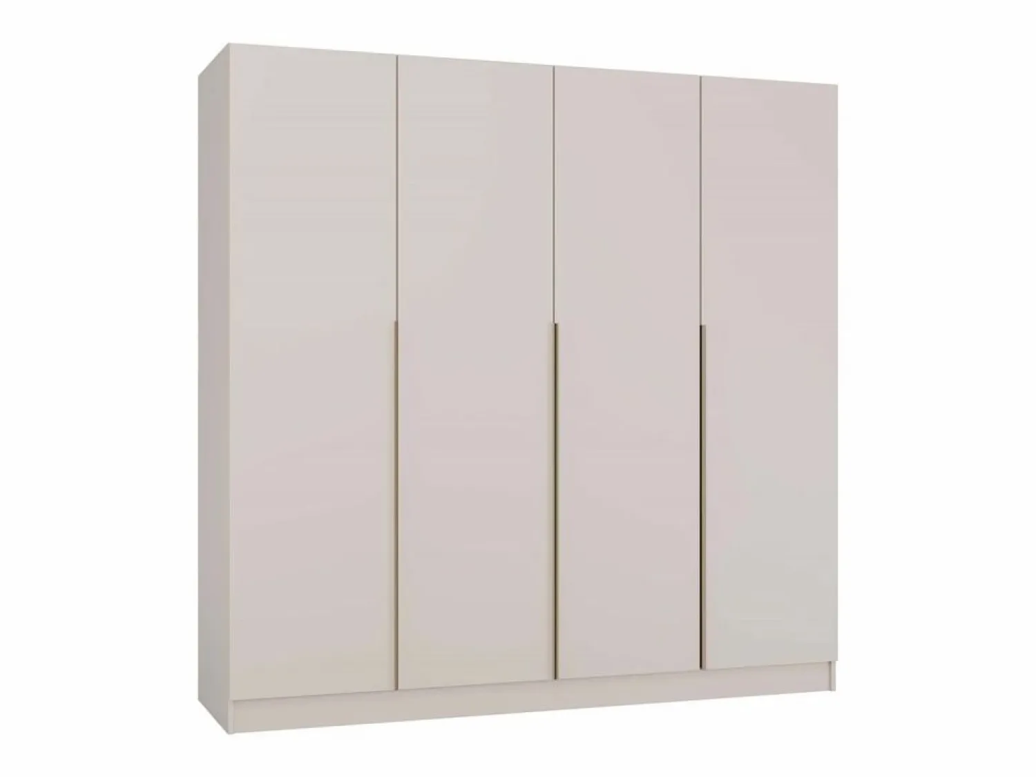 TOPESHOP SENSO - Armario cachemire – 4 puertas – 200×200 cm – Tiradores dorados – Dormitorio