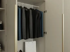 TOPESHOP SENSO - Armario cachemire – 4 puertas – 200×200 cm – Tiradores dorados – Dormitorio