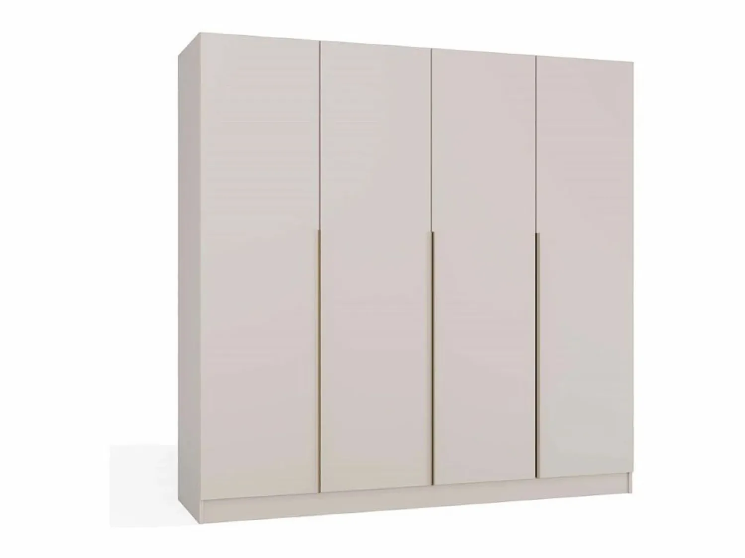 TOPESHOP SENSO - Armario cachemire – 4 puertas – 200×200 cm – Tiradores dorados – Dormitorio
