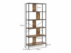 Discount Separador de ambientes madera antigua 80x30x180 fyrk Estantería
