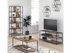 Discount Separador de ambientes madera antigua 80x30x180 fyrk Estantería