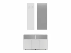 Calicosy SET 3 piezas con pequeño mueble, perchero de pared y espejo Dama - H165 cm