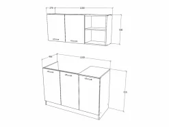 Set Cocina Ara haaus, Roble Sonoma/Blanco, L 120 cm