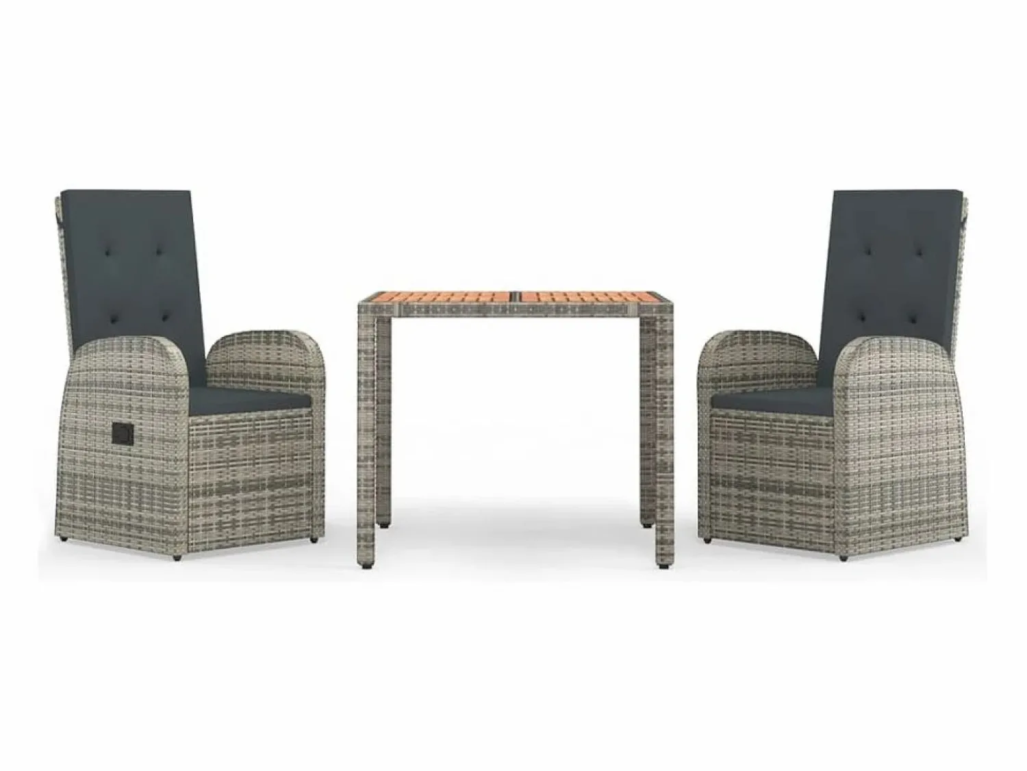 Clearance Set comedor de jardín 3 piezas con cojines ratán sintético Comedores De Jardín