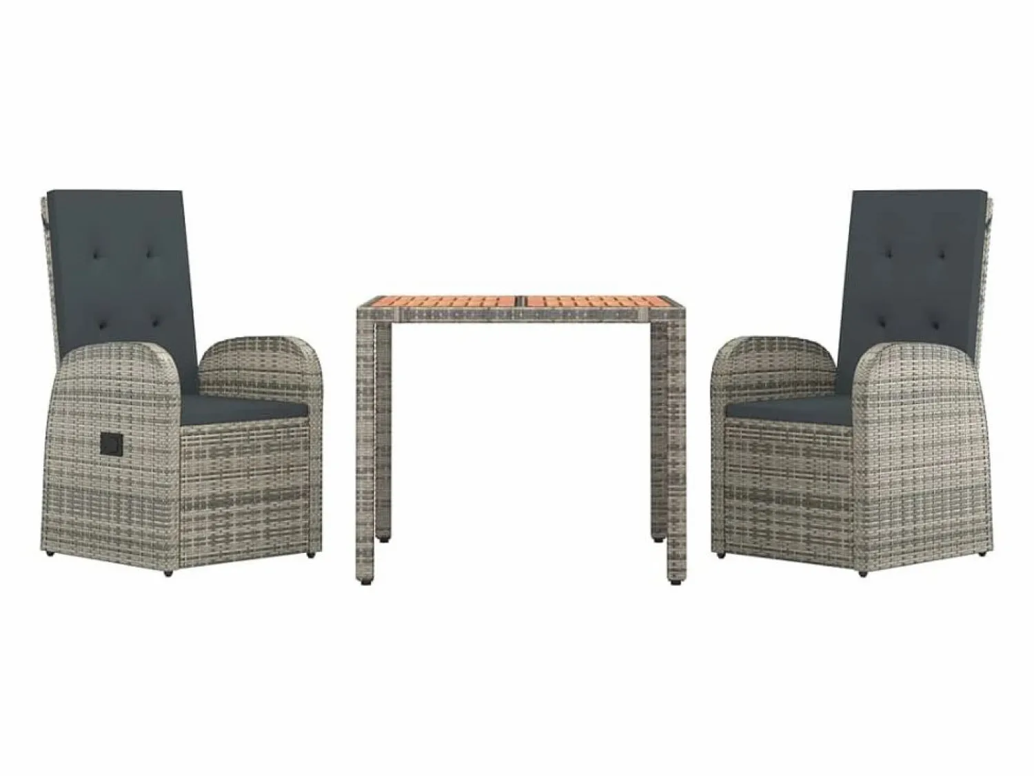 Clearance Set comedor de jardín 3 piezas con cojines ratán sintético Comedores De Jardín